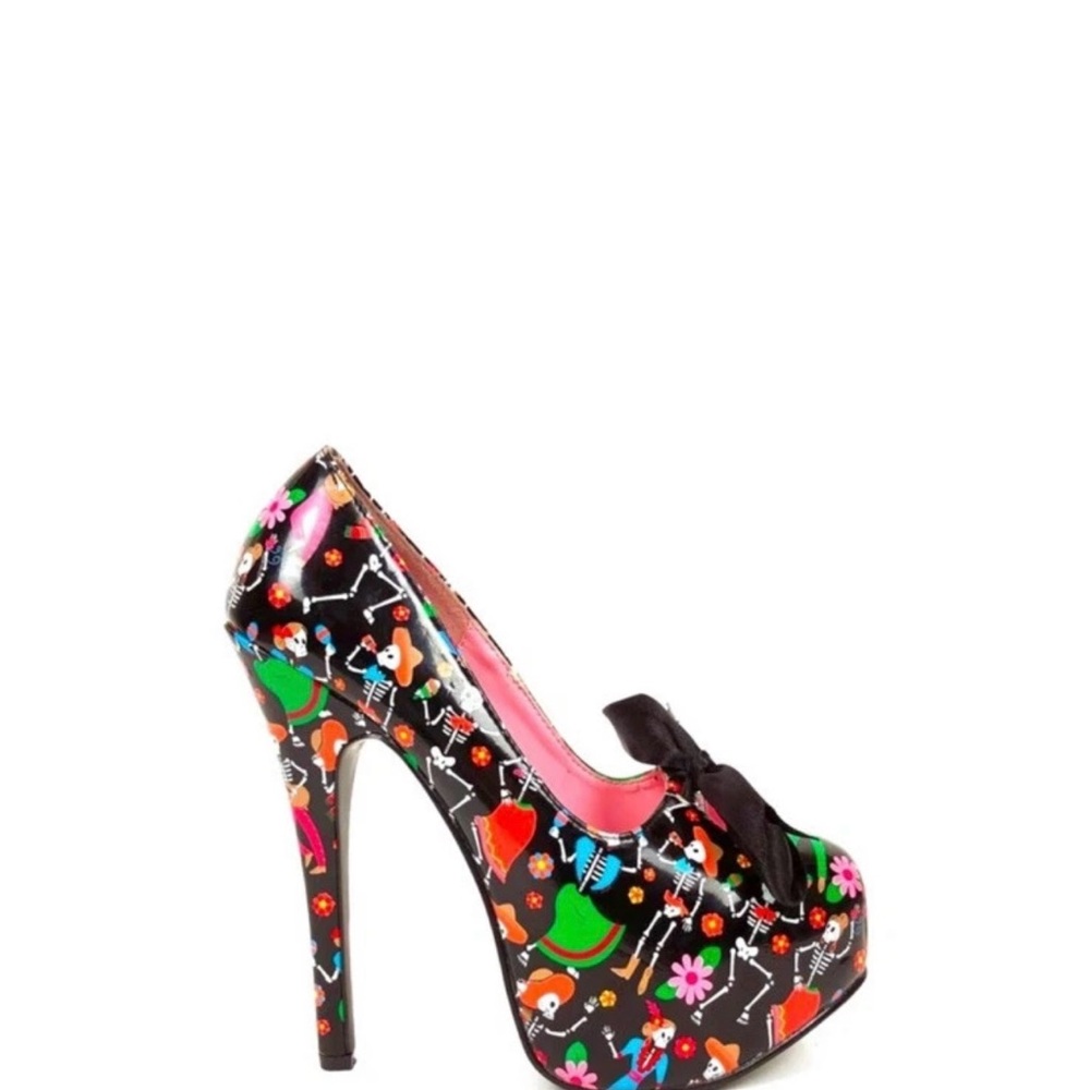 Pin Up Couture Day of The Dead Dia De Los Muertos Heels